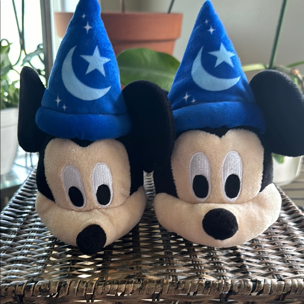 Disney Blue Sorcerer Mickey Plush Slippers‎